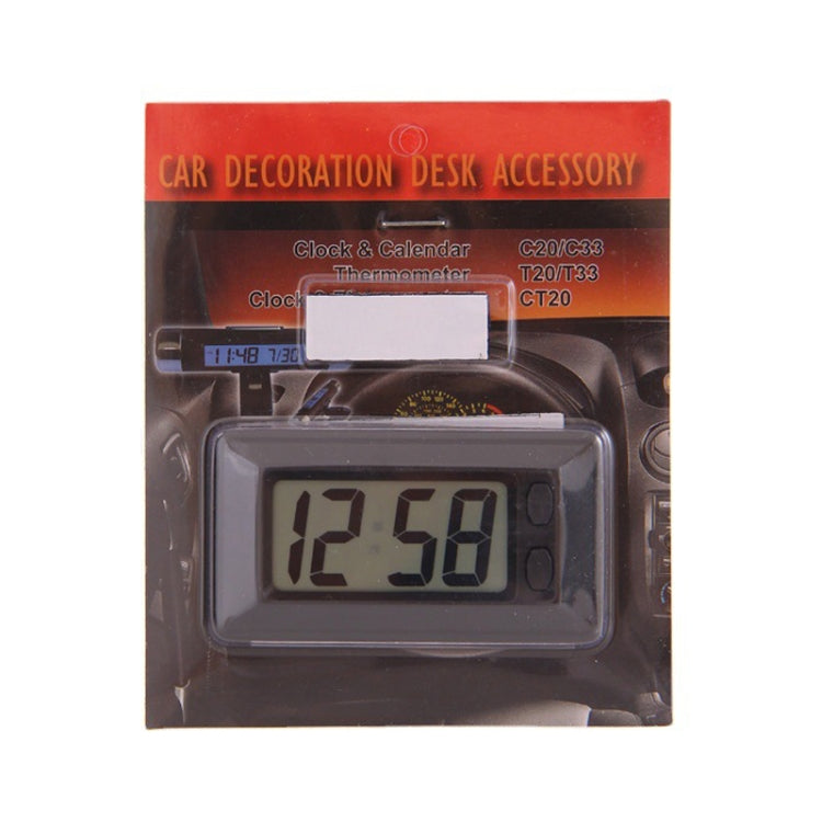 C33 Mini Home Car Electronic Clock With Hook And Loop Fastener