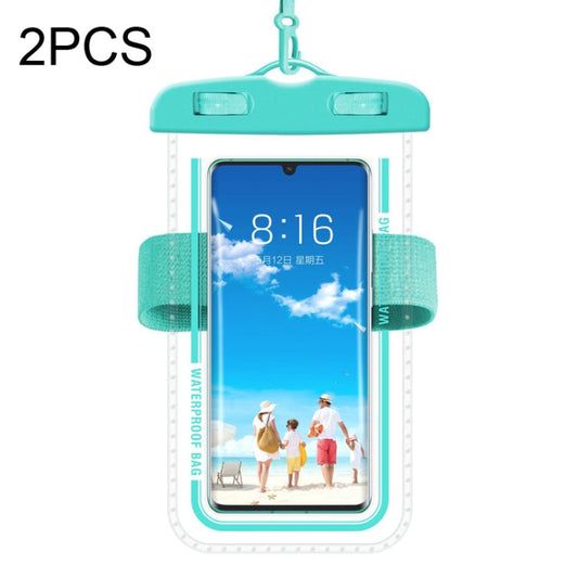 2 PCS Armband Style Transparent Waterproof Cell Phone Case Swimming Cell Phone Bag