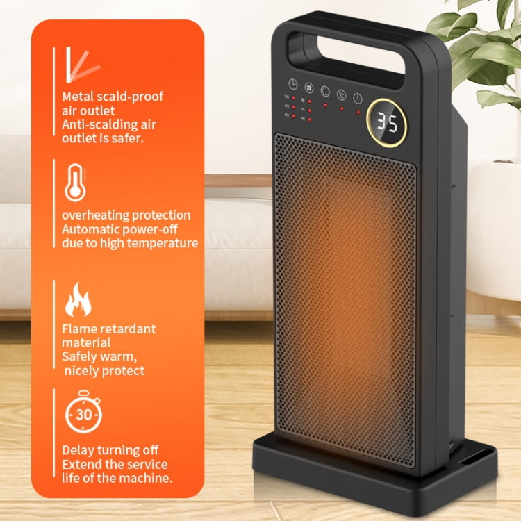 LCD Digital Display Rotary Remote Control Electric Heater PTC Ceramic Heating Heater, Spec: