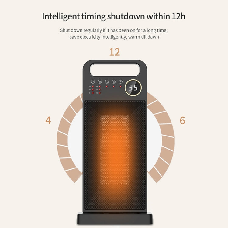 LCD Digital Display Rotary Remote Control Electric Heater PTC Ceramic Heating Heater, Spec: Reluova