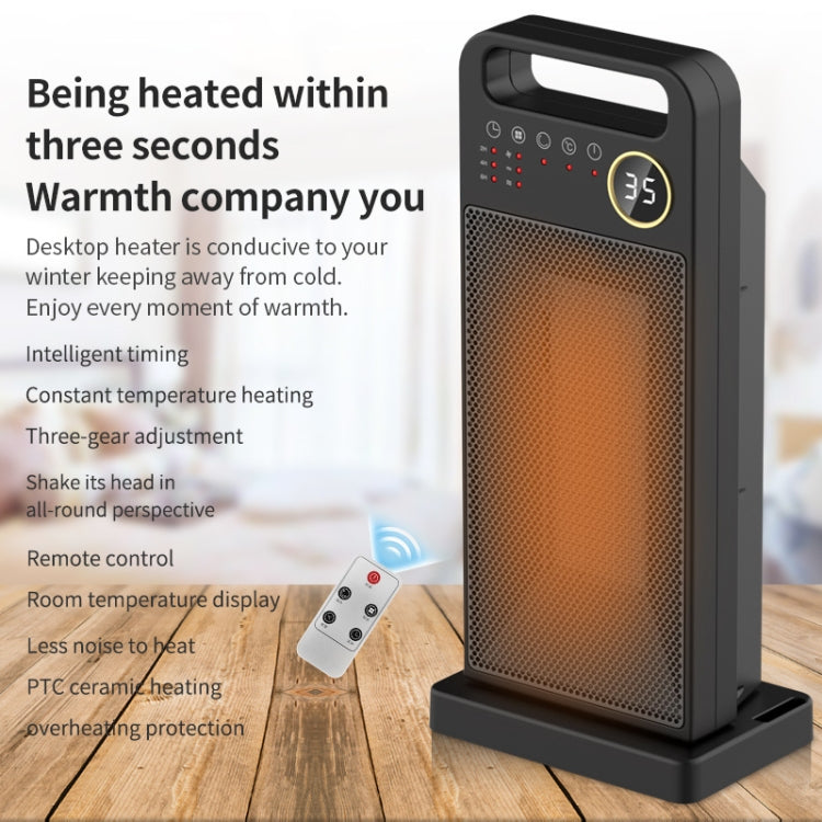 LCD Digital Display Rotary Remote Control Electric Heater PTC Ceramic Heating Heater, Spec: