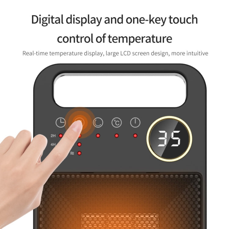 LCD Digital Display Rotary Remote Control Electric Heater PTC Ceramic Heating Heater, Spec: Reluova