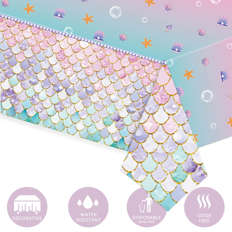 9 In 1 Fish Scale Mermaid Birthday Party Supplies Tissue Paper Plate Cutlery Set