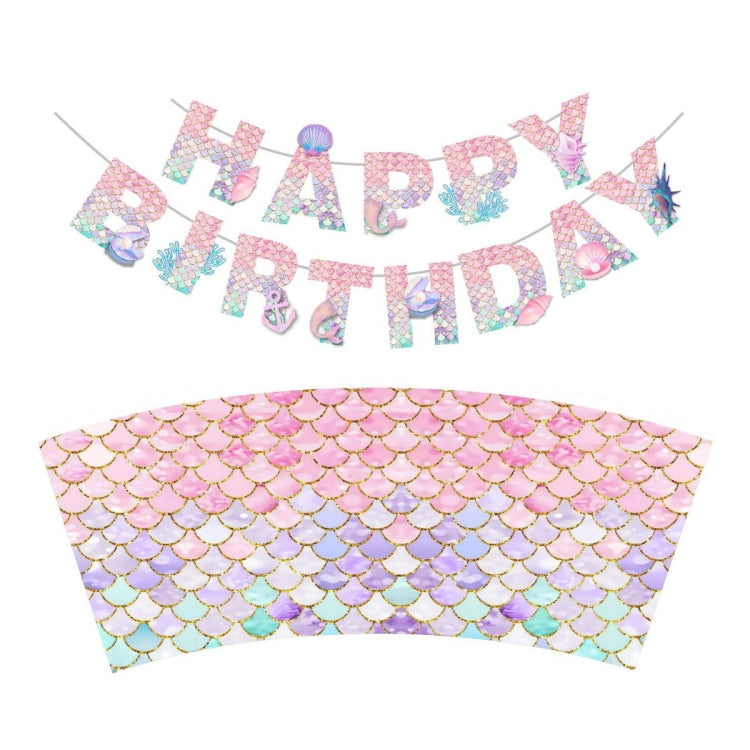 9 In 1 Fish Scale Mermaid Birthday Party Supplies Tissue Paper Plate Cutlery Set My Store