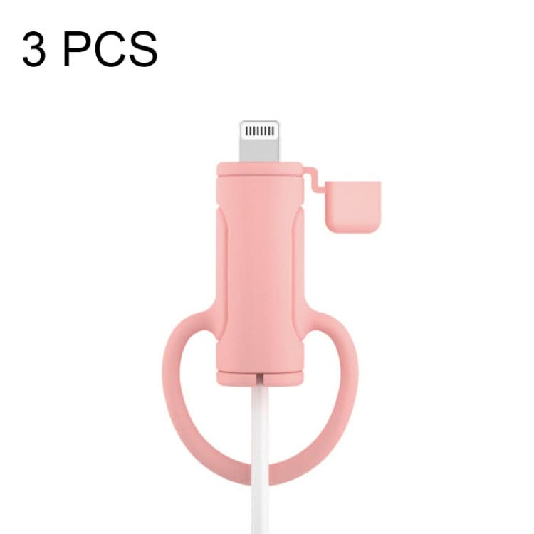 3 PCS Soft Washable Data Cable Silicone Case For Apple, Spec: