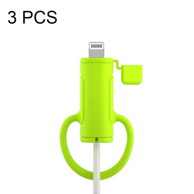 3 PCS Soft Washable Data Cable Silicone Case For Apple, Spec: