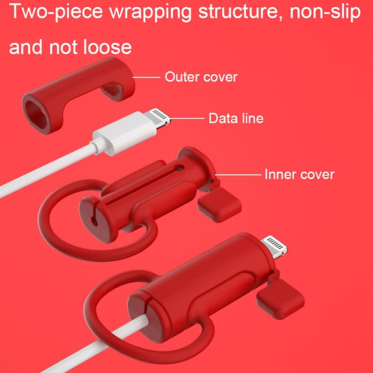 3 PCS Soft Washable Data Cable Silicone Case For Apple, Spec: