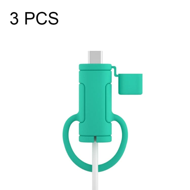 3 PCS Soft Washable Data Cable Silicone Case For Apple, Spec: