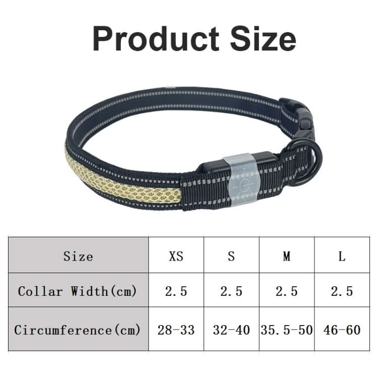 LED Rechargeable Wear-resistant and Waterproof Pet Lighting Collar, Size: - Reluova