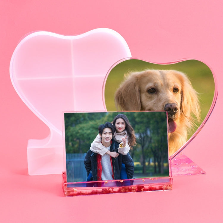 Heart-shaped Square Photo Frame Display DIY Silicone Mould, Spec: My Store