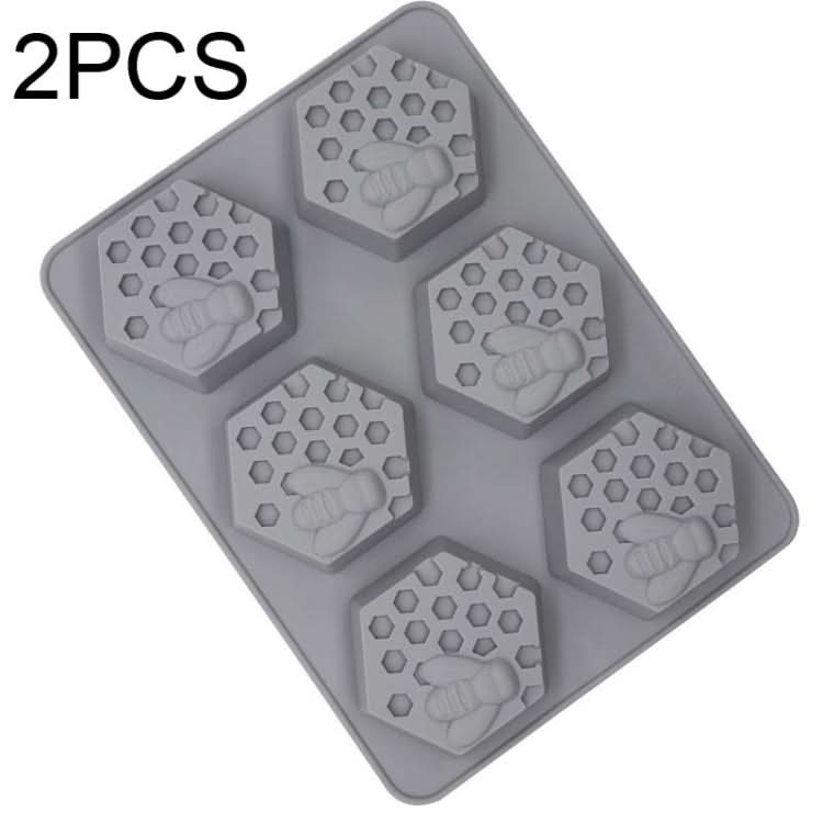 2 PCS 6 Grid Honeycomb Bee Silicone Handmade Soap Mould Chocolate Mooncake Mould-Reluova