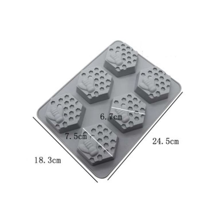 2 PCS 6 Grid Honeycomb Bee Silicone Handmade Soap Mould Chocolate Mooncake Mould-Reluova