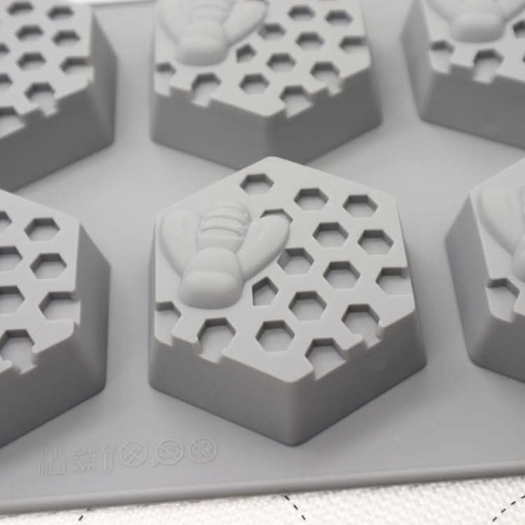 2 PCS 6 Grid Honeycomb Bee Silicone Handmade Soap Mould Chocolate Mooncake Mould-Reluova