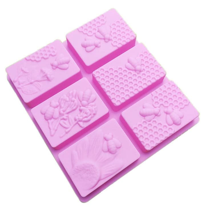 6 Grid  Square Honeycomb Ice Cube Cake Mould Square Handmade Soap Mould-Reluova