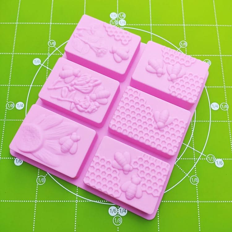 6 Grid  Square Honeycomb Ice Cube Cake Mould Square Handmade Soap Mould-Reluova