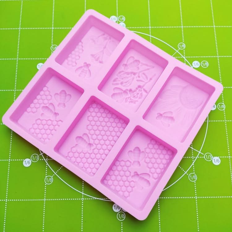 6 Grid  Square Honeycomb Ice Cube Cake Mould Square Handmade Soap Mould-Reluova