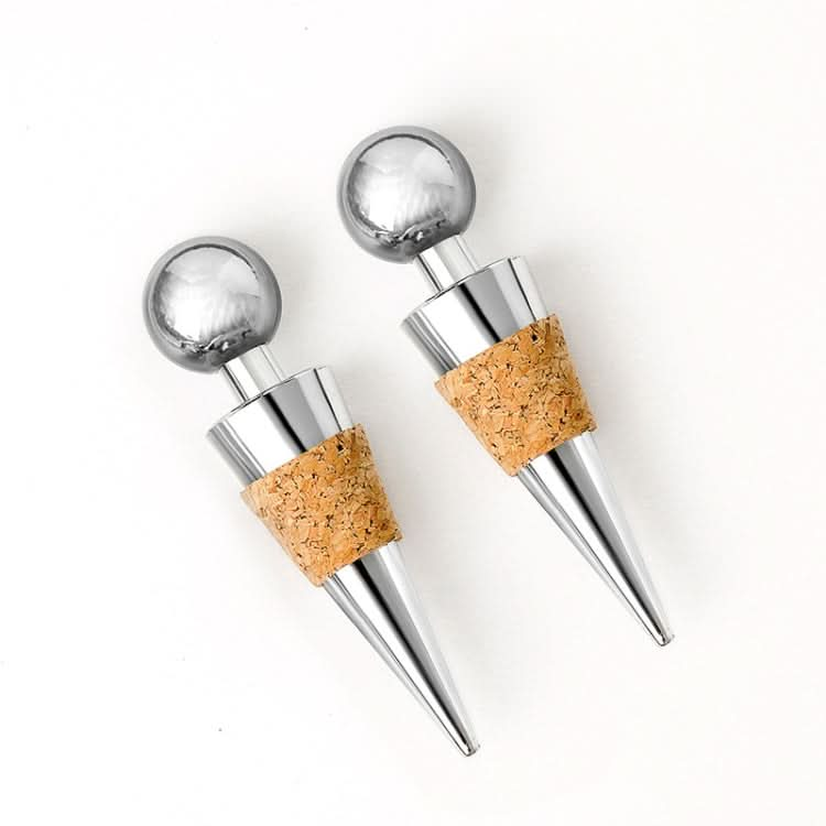 2 PCS Metal Cork Red Wine Stoppers Synthetic Wood Wine Corks - Reluova