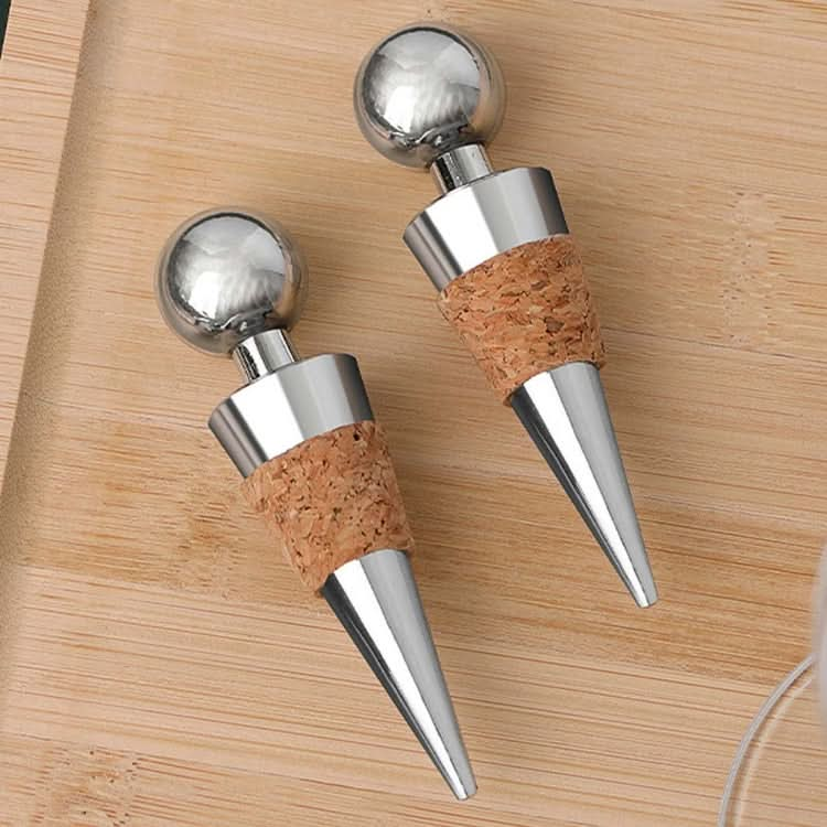 2 PCS Metal Cork Red Wine Stoppers Synthetic Wood Wine Corks - Reluova