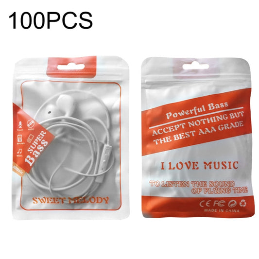 100PCS Headphone Data Cable Self-sealing Packaging Bag Pearl Zipper Bag