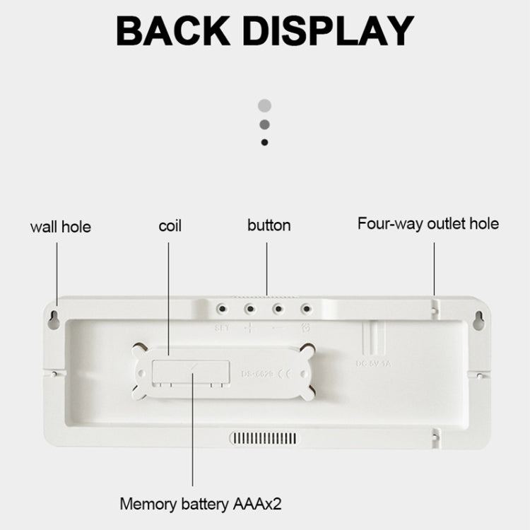 6629 13 Inch Multifunctional LED Living Room Large Screen Wall Clock My Store