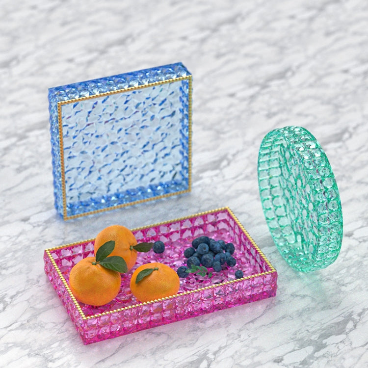 DIY Round and Square Diamond Pattern Storage Tray Silicone Mold, Specification: Rectangular