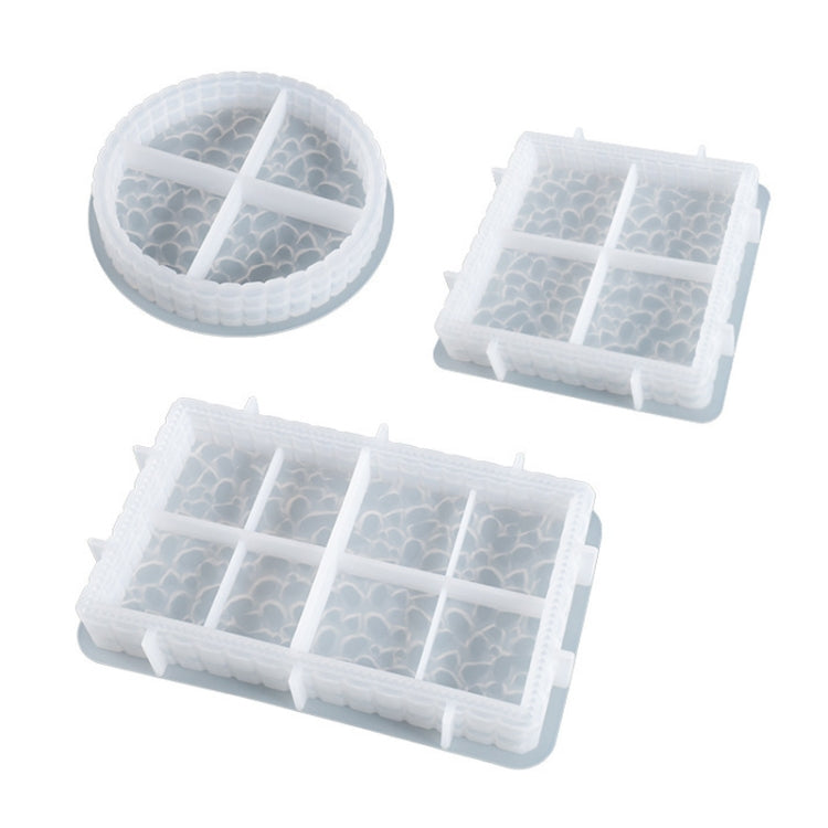 DIY Round and Square Diamond Pattern Storage Tray Silicone Mold, Specification: Rectangular