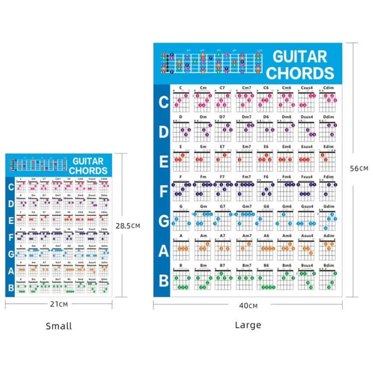 G625 Paper Chord Score Guitar Chord Fingering Exercise Chart Reluova