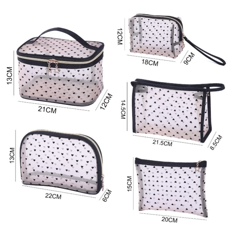 Flocking Love Mesh Portable Cosmetic Bag, Style: Reluova