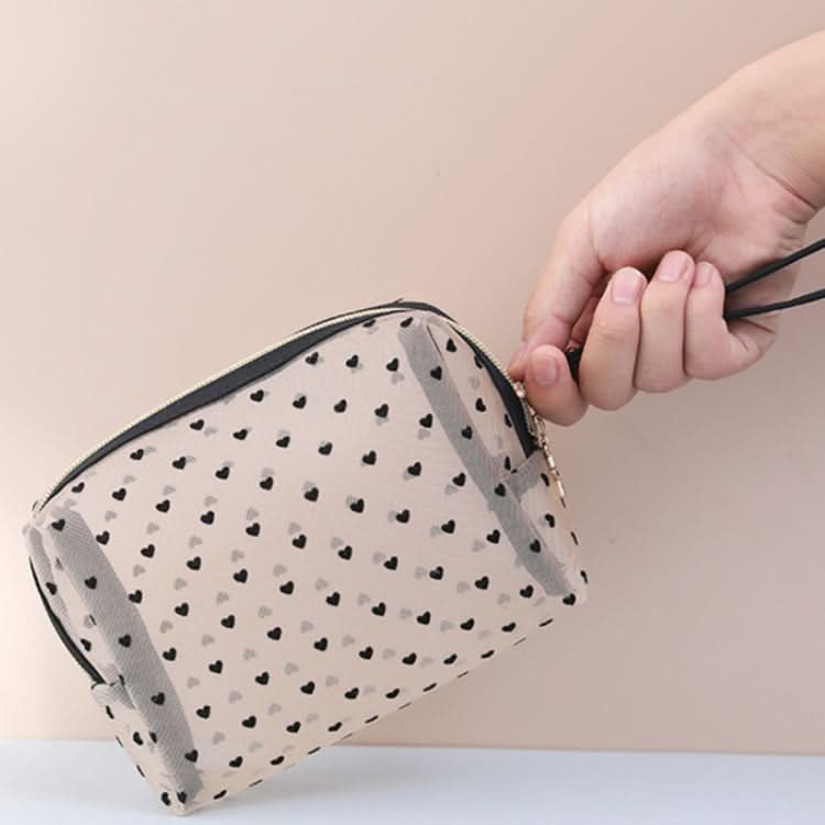 Flocking Love Mesh Portable Cosmetic Bag, Style: Reluova