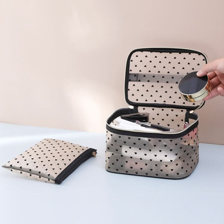 Flocking Love Mesh Portable Cosmetic Bag, Style: Reluova