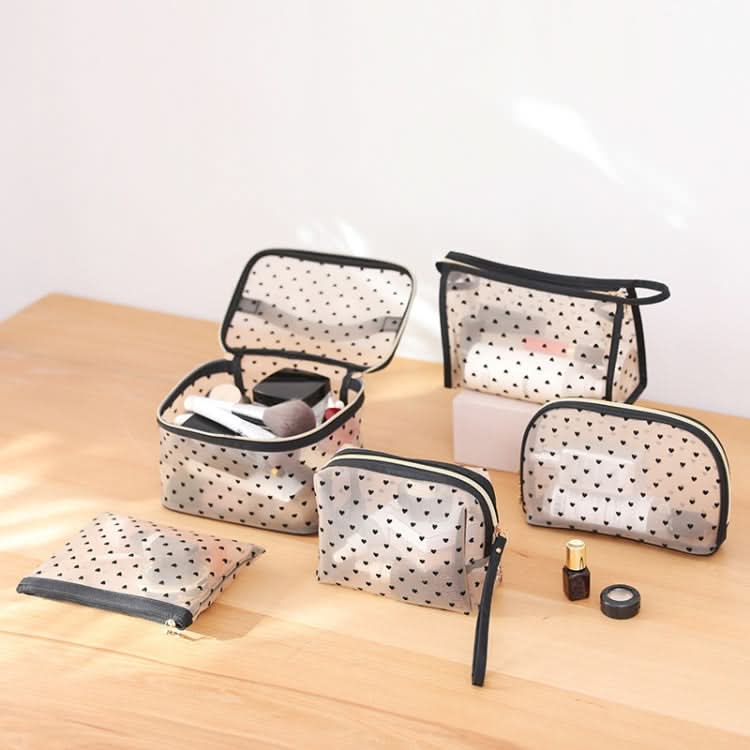 Flocking Love Mesh Portable Cosmetic Bag, Style: Reluova