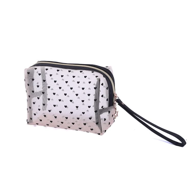 Flocking Love Mesh Portable Cosmetic Bag, Style: Reluova