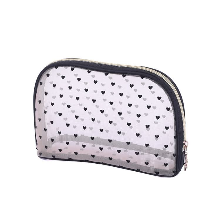 Flocking Love Mesh Portable Cosmetic Bag, Style: Reluova