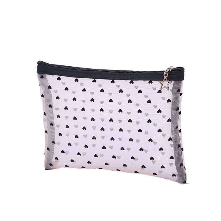 Flocking Love Mesh Portable Cosmetic Bag, Style: Reluova