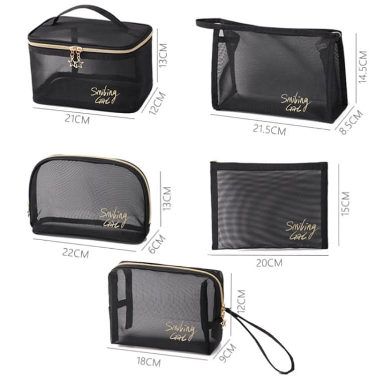 Travel Large Capacity Transparent Mesh Cosmetic Bag, Style: Reluova