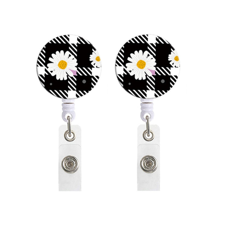 2 PCS Retro Fresh Small Floral Retractable Badge Reel Name Tag Card Badge-Reluova