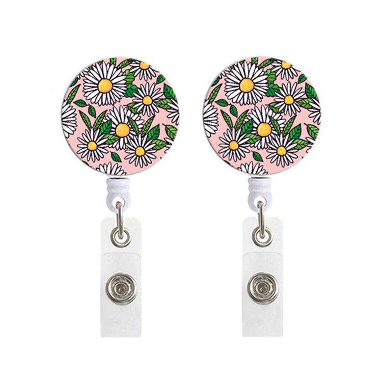 2 PCS Retro Fresh Small Floral Retractable Badge Reel Name Tag Card Badge-Reluova