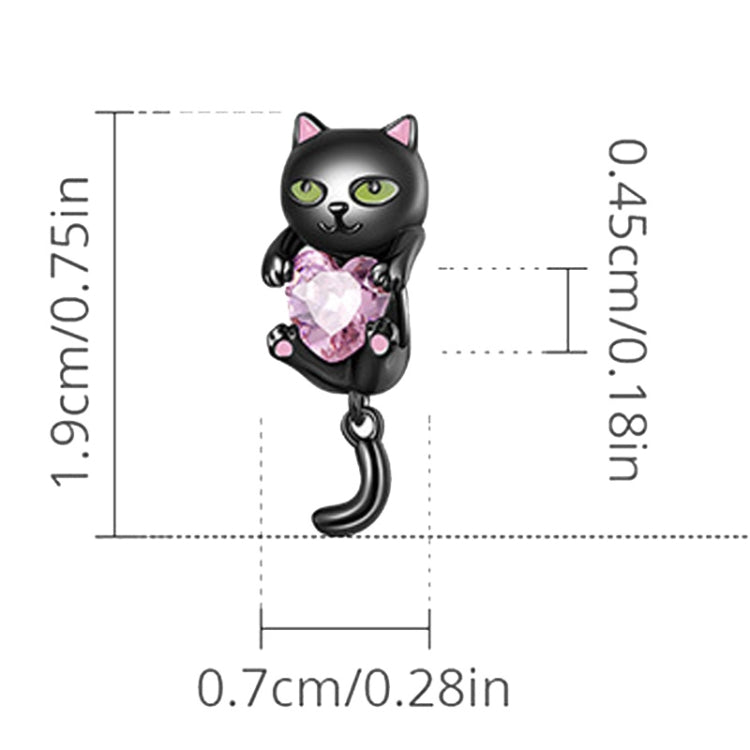 SCC2329 Little Black Cat DIY Bracelet Bead S925 Silver Bead Accessories