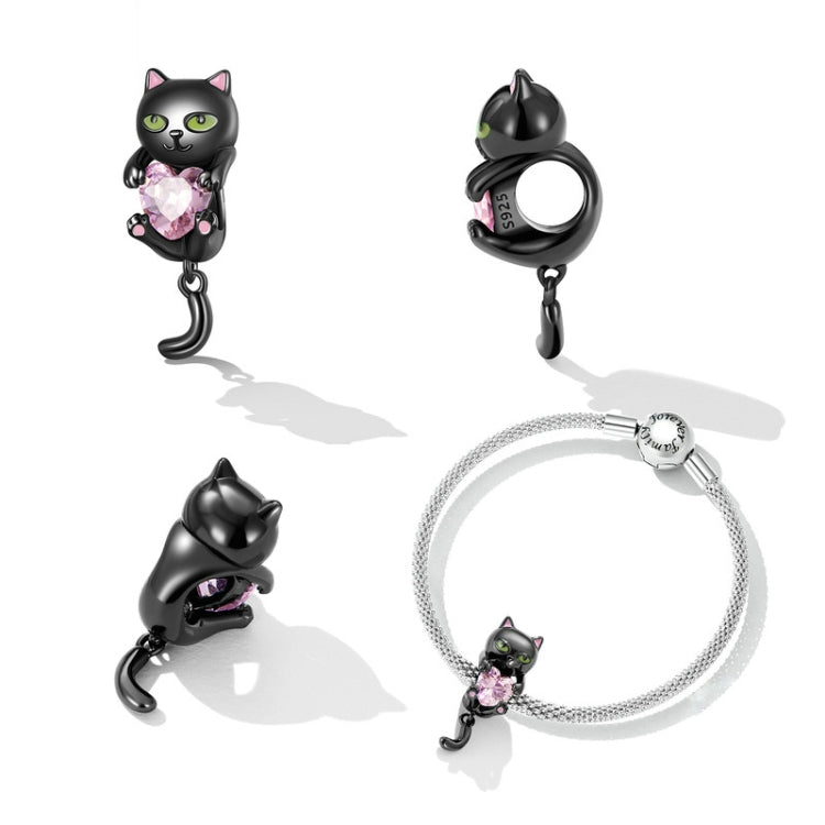 SCC2329 Little Black Cat DIY Bracelet Bead S925 Silver Bead Accessories Reluova