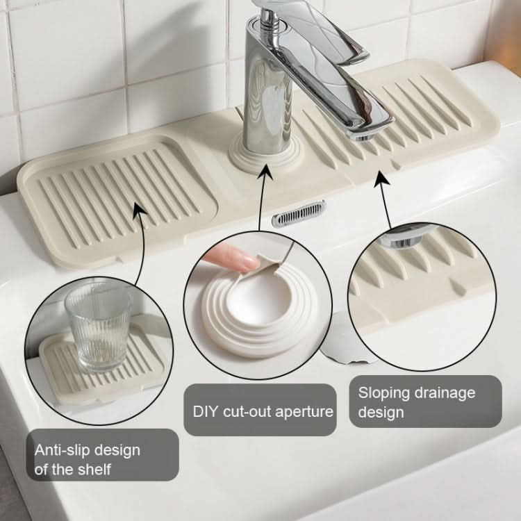 Faucet Silicone Draining Mat Anti-splash Kitchen Sink Non-slip Soap Mat