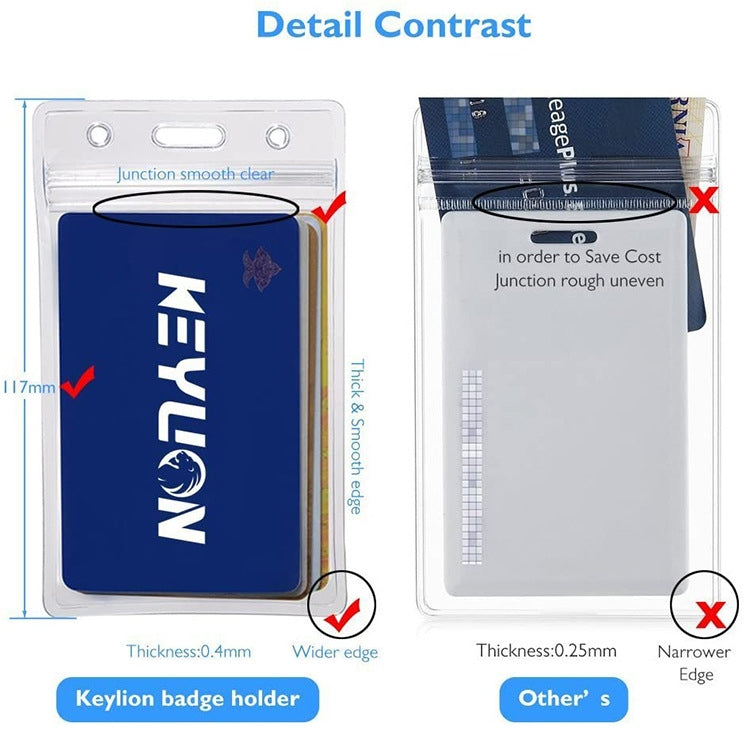 20 PCS Transparent PVC Vertical Plastic Card Sleeves Waterproof ID Card Sleeves Badges-Reluova