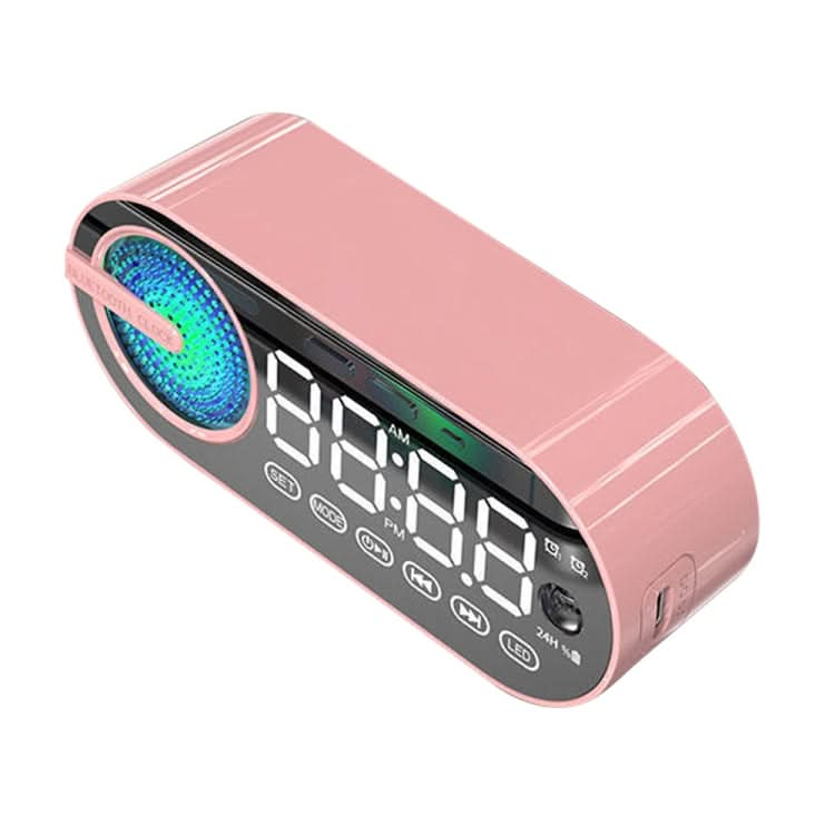 RBT-G30 Mirror Colorful Light Effect Subwoofer Bluetooth Alarm Clock Audio, Spec: