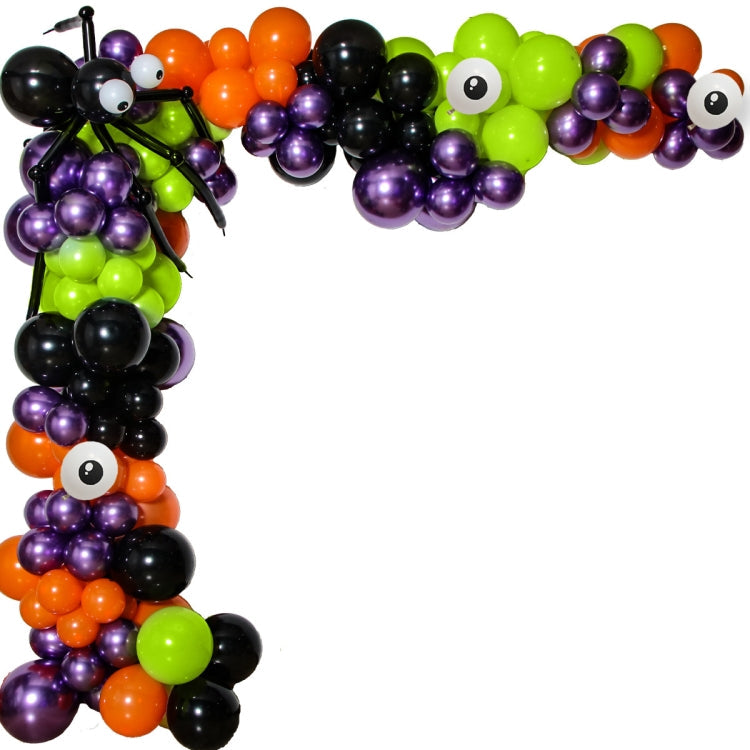 Halloween Spider Balloon Chain+Background Cloth Decoration Set