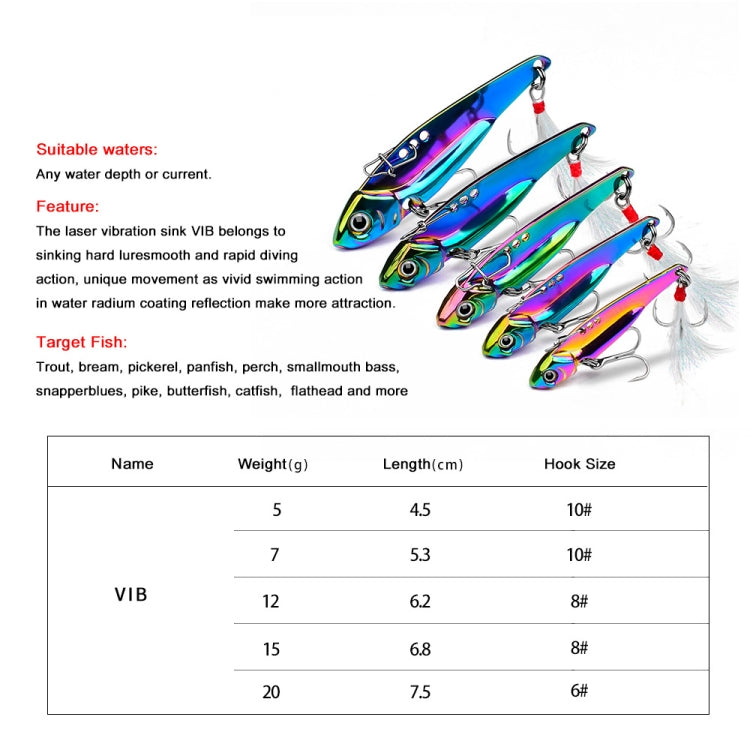 PROBEROS DW559 Colorful VIB Sequenant Far Subsidine Lure Bait, Specification: