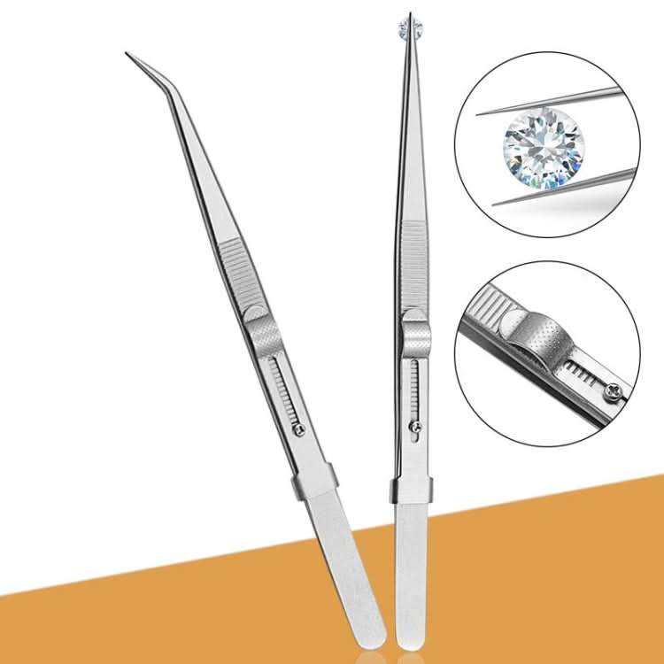 Diamond Jewellery Tweezers With Slotted Stainless Steel Tweezers ,Spec: Reluova