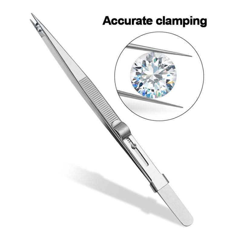 Diamond Jewellery Tweezers With Slotted Stainless Steel Tweezers ,Spec: Reluova