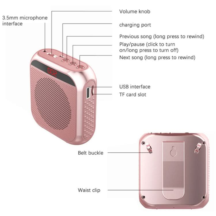 S17 Mini Portable Tour Guide Teaching Loudspeaker with Screen Display