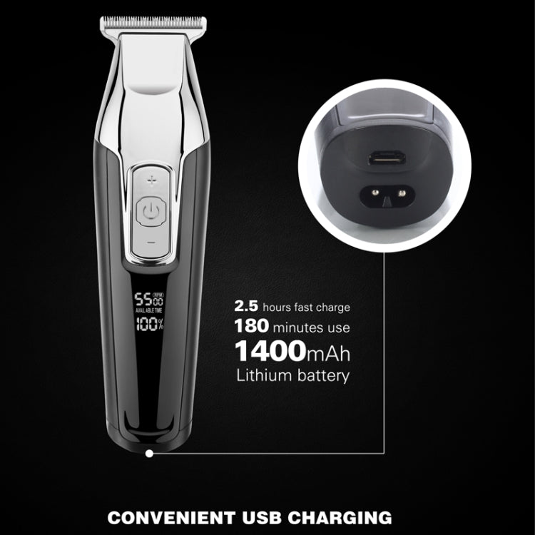 WMARK C24-HC011 USB Engraving Scissor LED Display Rechargeable Hair Clipper, EU Plug Reluova