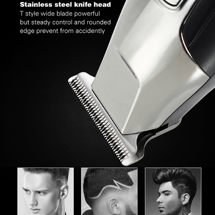 WMARK C24-HC011 USB Engraving Scissor LED Display Rechargeable Hair Clipper, EU Plug