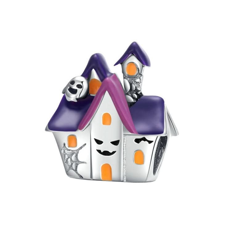 BSC324 Purple Halloween Ghost House DIY Loose Bead Accessories S925 Silver Beaded Accessories Reluova